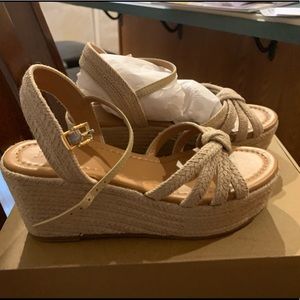J Crew Straw Wedge Sandals